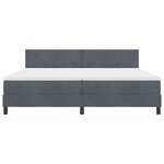 vidaXL Lit à ressorts avec matelas Gris foncé 200 x 200 cm tissu