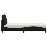 vidaXL Lit avec matelas noir 100x200 cm tissu