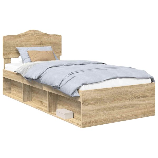 vidaXL Cadre de lit Sonoma 100 x 200 cm Bois de pin massif