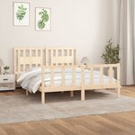 vidaXL Cadre de lit avec tête de lit bois de pin massif 160x200 cm