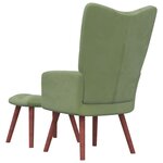 vidaXL Chaise de relaxation avec repose-pied Vert clair Velours