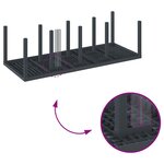 vidaXL Set de salle à manger de jardin de 11 pièces Anthracite Poly Rattan