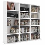 vidaXL Armoire à CD Blanc 100x23x89 5 cm Bois d’ingénierie