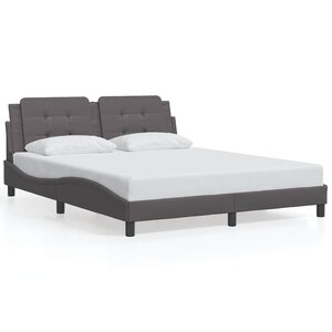 vidaXL Cadre de lit sans matelas Zadar gris 160x200 cm similicuir