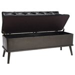 Banc banquette de rangement avec dossier 110 cm synthétique noir 02_0010890