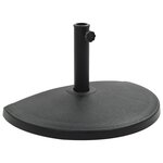 vidaXL Socle demi-rond de parasol Polyrésine 15 kg Noir
