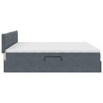 vidaXL Lit de Rangement avec matelas Gris foncé 200 x 200 cm Velours