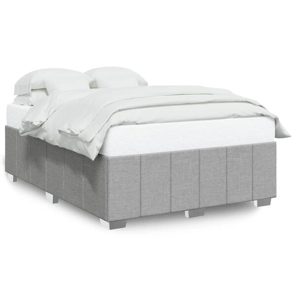 vidaXL Cadre de lit sans matelas gris clair 140x200 cm tissu