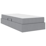 vidaXL Lit avec rangement et matelas Gris clair 90 x 200 cm Polyester