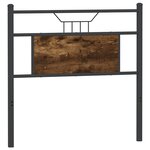vidaXL Tête de lit chêne fumé 90 cm bois d'ingénierie et acier