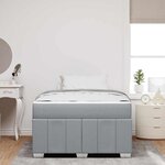 vidaXL Cadre de lit avec matelas Gris clair 120 x 200 cm tissu