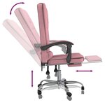 Fauteuil de massage inclinable de bureau informatique étude Rosevelours rose 02_0025395