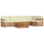 vidaXL Ensemble de canapés d'extérieur 6 pc Naturel et Crème