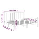 vidaXL Cadre de lit Bois de pin massif 200x200 cm