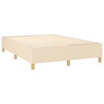 vidaXL Sommier à lattes de lit matelas et LED Crème 140x200 cm Tissu