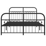 vidaXL Cadre de lit métal sans matelas avec pied de lit noir 140x190cm