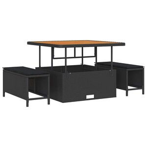 vidaXL Ensemble de canapé de jardin avec coussin 13 Pièces Noir polyrotin