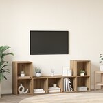 vidaXL Ensemble de meubles TV 3 Pièces Marron 107 x 35 x 37 cm