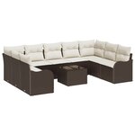 Ensemble de Canapés de Jardin 9 Pièces avec Coussins Gris Rotin Synthétique