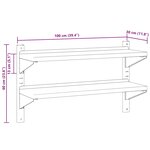 vidaXL Étagère murale à 2 niveaux 100x30x60cm argenté acier inoxydable