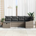 vidaXL Ensemble de Canapés avec coussin 7 Pièces polyrotin