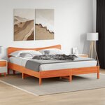 vidaXL Cadre de lit sans matelas cire marron 200x200cm bois pin massif