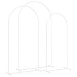 vidaXL Arche de mariage 3 Pièces Blanc Acier