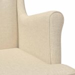 vidaXL Fauteuil Crème Tissu