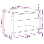 vidaXL Banc d'entrée Gris Béton 63 x 38 x 45 cm