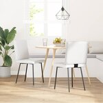 vidaXL Chaises à manger lot de 2 blanc similicuir