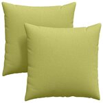 vidaXL Coussins de canapé 2 pc tissu Vert clair 60 x 60 cm