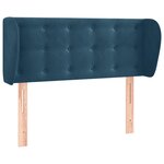 vidaXL Tête de lit avec oreilles Bleu foncé 103x23x78/88 cm Velours