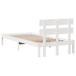 vidaXL Cadre de Lit avec Têtière Blanc 90x200 cm Bois Massif de Pin