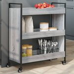 vidaXL Chariot de cuisine sonoma gris 70x30x82 cm bois d'ingénierie