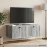 vidaXL Meuble TV mural Sonoma gris 78 5 x 41 x 30 cm Bois d'ingénierie