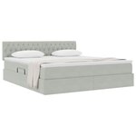 vidaXL Lit de Rangement avec matelas Gris clair 160 x 200 cm Velours