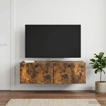 vidaXL Meuble TV mural 98 x 41 x 30 cm Chêne fumé Bois d'ingénierie