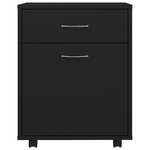 vidaXL Armoire à roulettes Noir 45x38x54 cm Bois d’ingénierie