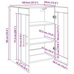 vidaXL Armoires Murailles 2 Pièces Chêne noir 69 5 x 34 x 90 cm