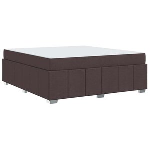 vidaXL Cadre de lit avec matelas Marron foncé 180 x 200 cm tissu