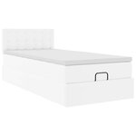 VidaXL Lit ottoman avec matelas blanc 100x200 cm similicuir
