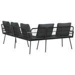 vidaXL Canapé avec coussin Gris 61.5 x 123 x 82cm Métal