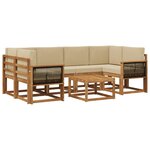 vidaXL Ensemble de canapés d'extérieur 5 pc Naturel