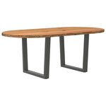 vidaXL Table à manger marron clair bois de chêne massif ovale