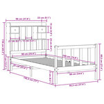 vidaXL Lit bibliothèque sans matelas cire marron 90x190 cm pin massif