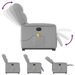vidaXL Fauteuil inclinable de massage électrique gris nuage tissu