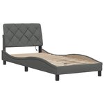 vidaXL Cadre de lit avec LED sans matelas gris foncé 90x200 cm tissu
