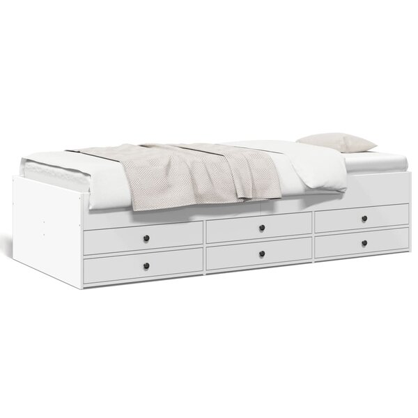 vidaXL Lit de jour avec tiroirs sans matelas blanc 75x190 cm