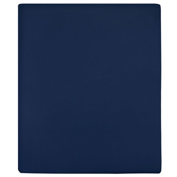 vidaXL Drap-housse Jersey Bleu marine 140x200 cm Coton