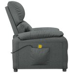 vidaXL Fauteuil de massage Gris foncé Tissu
